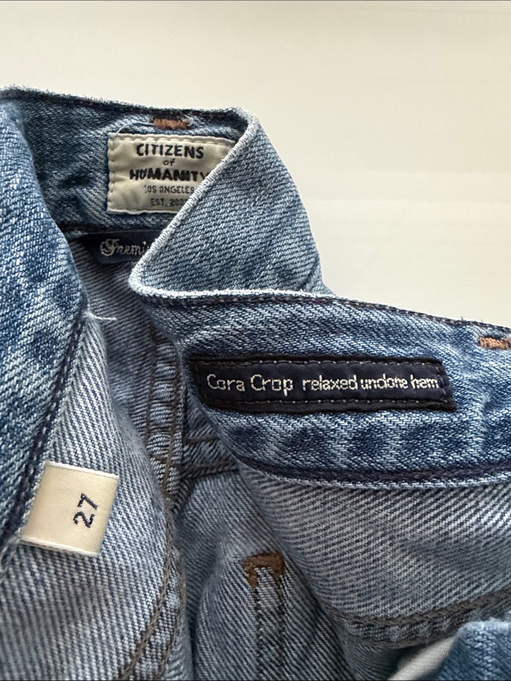 Citizens of Humanity Cora Crop Relaxed Undone Hem Button Fly Jeans 27 - Picture 4 of 7